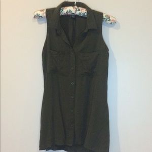 Olive Green Button-Up Shirt